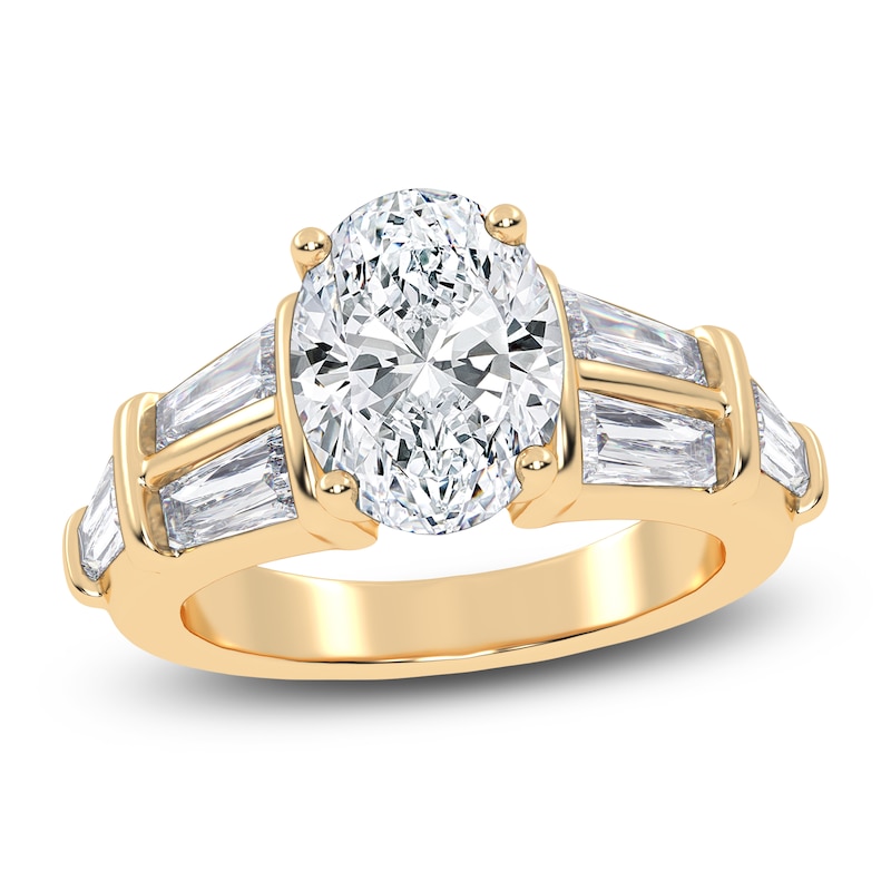 Main Image 1 of Oval-Cut Created By Jared Studio Lab-Grown Diamond Engagement Ring 3-1/2 ct tw 14K Yellow Gold