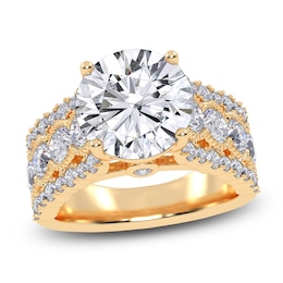 Round-Cut Created By Jared Studio Lab-Grown Diamond Engagement Ring 4-3/4 ct tw 14K Yellow Gold