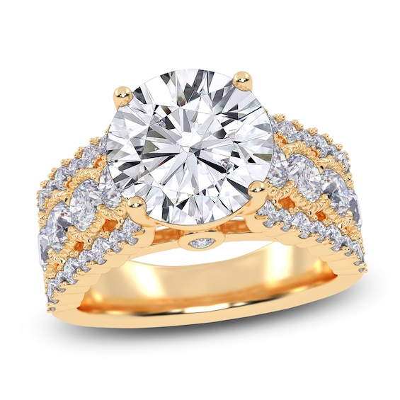 Round-Cut Lab-Grown Diamond Engagement Ring 4-3/4 ct tw 14K Yellow Gold