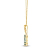 Thumbnail Image 2 of Le Vian Silhouette Elongated Shield-Cut Natural Green Quartz Necklace 1/20 ct tw Diamonds 14K Honey Gold 19"