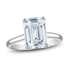 Emerald-Cut Lab-Grown Diamond Solitaire Plus Engagement Ring 3 ct tw Platinum (VS2/F)
