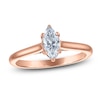 Thumbnail Image 1 of Marquise-Cut Lab-Grown Diamond Solitaire Plus Engagement Ring 1/2 ct tw 18K Rose Gold (VS2/F)