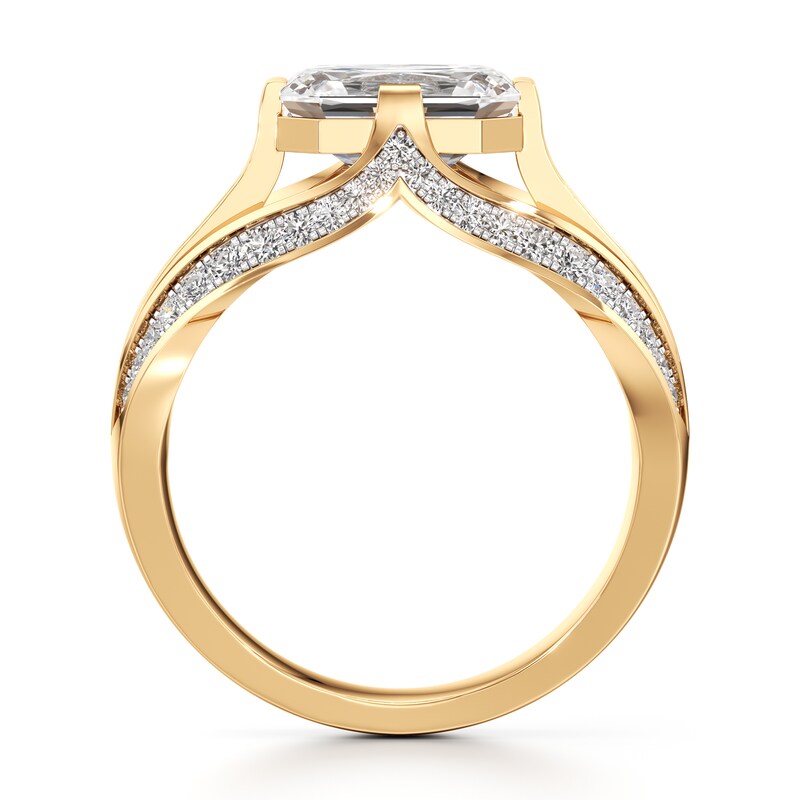 Main Image 2 of J'Lure Lab-Grown Diamond Imperial-Emerald Step-Cut Engagement Ring 2-3/8 ct tw 18K Yellow Gold
