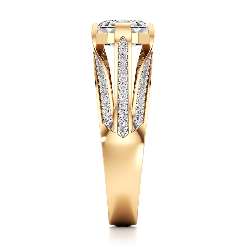 Main Image 3 of J'Lure Lab-Grown Diamond Imperial-Emerald Step-Cut Engagement Ring 2-3/8 ct tw 18K Yellow Gold