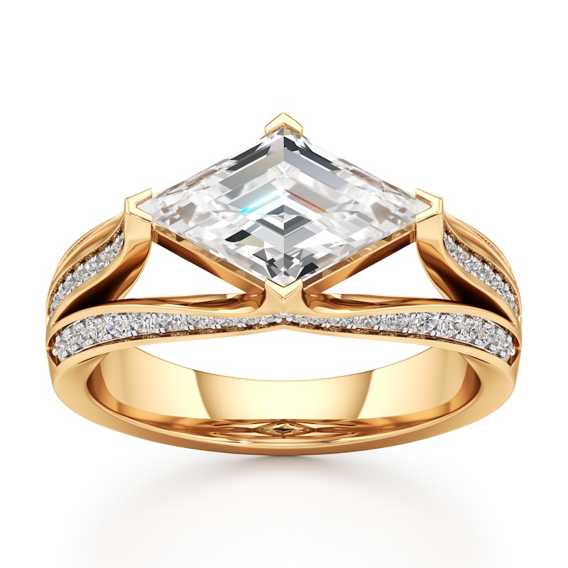 Main Image 1 of J'Lure Lab-Grown Diamond Lozenge Step-Cut Engagement Ring 2-3/8 ct tw 18K Yellow Gold