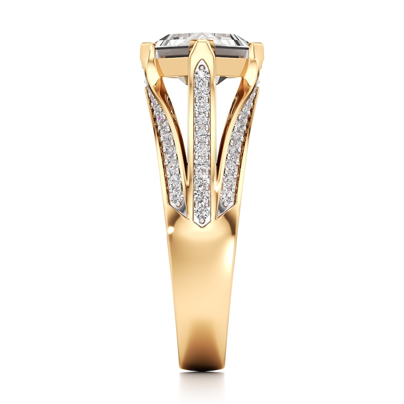 Main Image 3 of J'Lure Lab-Grown Diamond Lozenge Step-Cut Engagement Ring 2-3/8 ct tw 18K Yellow Gold