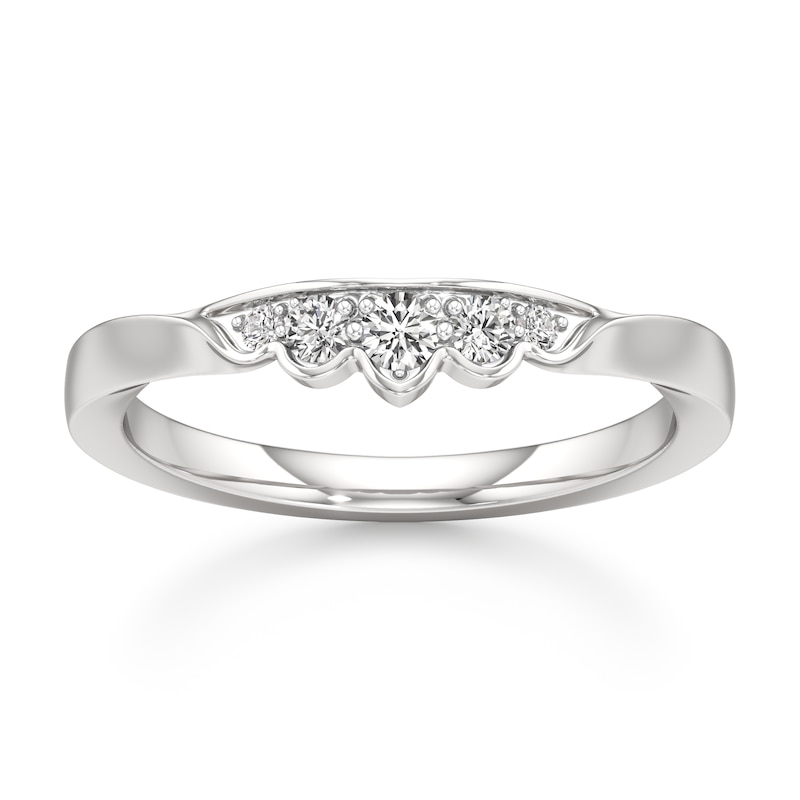 Main Image 1 of J'Lure Lab-Grown Diamond Scalloped Wedding Band 1/6 ct tw 18K White Gold