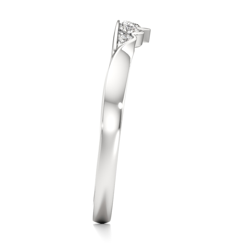 Main Image 3 of J'Lure Lab-Grown Diamond Scalloped Wedding Band 1/6 ct tw 18K White Gold