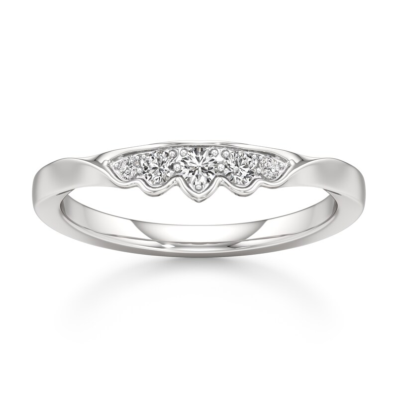 Main Image 1 of J'Lure Lab-Grown Diamond Scalloped Wedding Band 1/6 ct tw 18K White Gold