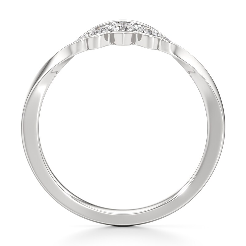 Main Image 2 of J'Lure Lab-Grown Diamond Scalloped Wedding Band 1/6 ct tw 18K White Gold