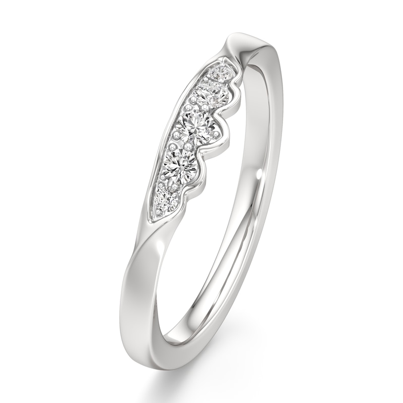 Main Image 4 of J'Lure Lab-Grown Diamond Scalloped Wedding Band 1/6 ct tw 18K White Gold