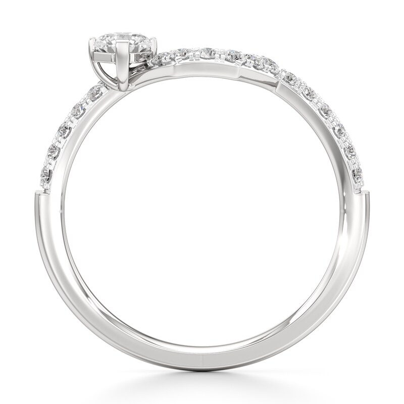 Main Image 2 of J'Lure Octagon Brilliant-Cut Lab-Grown Diamond Contour Wedding Band 3/8 ct tw 18K White Gold