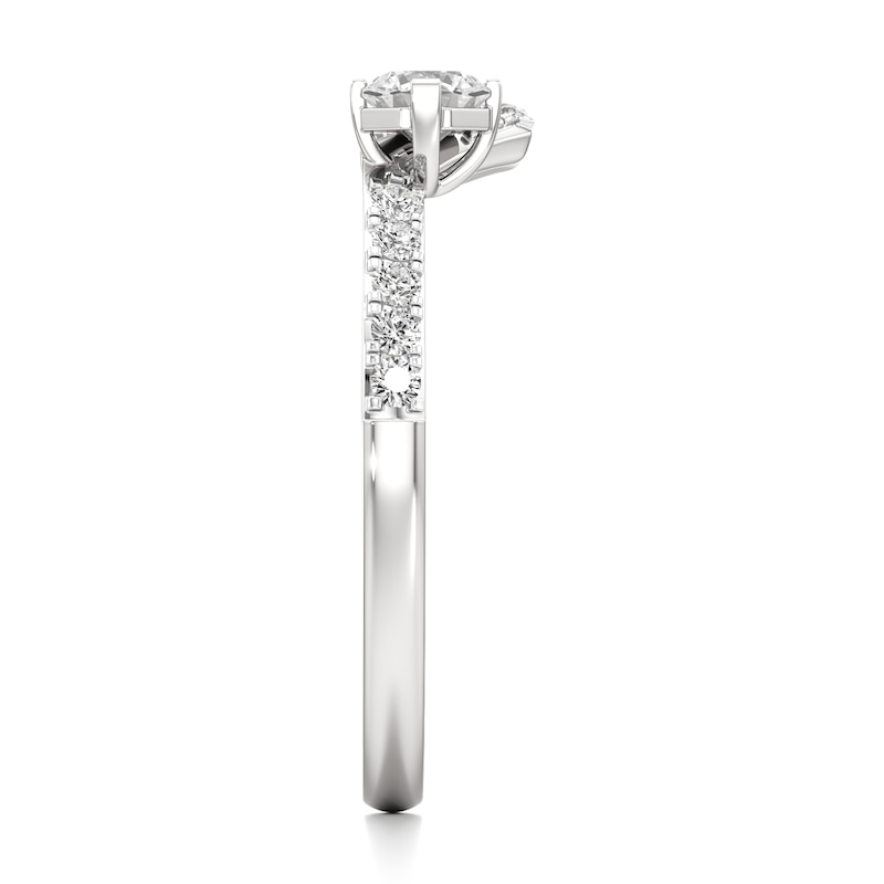 Main Image 3 of J'Lure Octagon Brilliant-Cut Lab-Grown Diamond Contour Wedding Band 3/8 ct tw 18K White Gold
