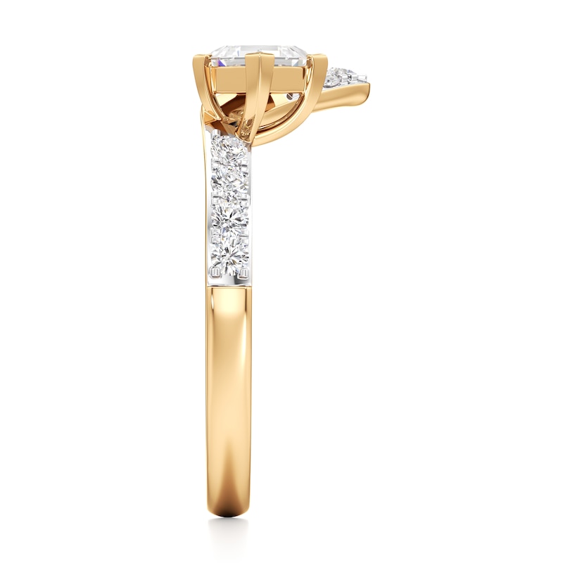 Main Image 3 of J'Lure Carre Step-Cut Lab-Grown Diamond Contour Wedding Band 1/2 ct tw 18K Yellow Gold