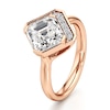 Thumbnail Image 4 of J'Lure Square-Emerald Step-Cut Lab-Grown Diamond Half-Halo Engagement Ring 3 ct tw 18K Rose Gold