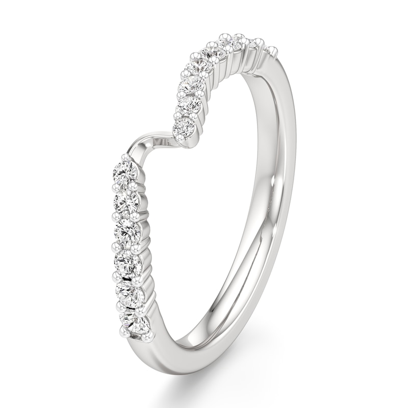 Main Image 4 of J'Lure Lab-Grown Diamond Contour Wedding Band 1/3 ct tw 18K White Gold