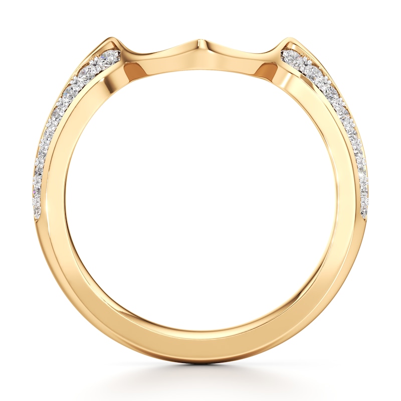 Main Image 2 of J'Lure Lab-Grown Diamond Contour Wedding Band 1/5 ct tw 18K Yellow Gold