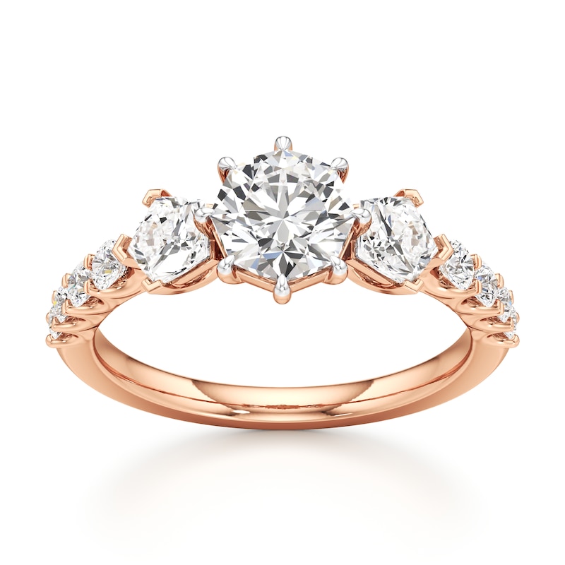 Main Image 1 of J'Lure Octagon Brilliant-Cut Lab-Created Diamond Engagement Ring 1-7/8 ct tw 18K Rose Gold