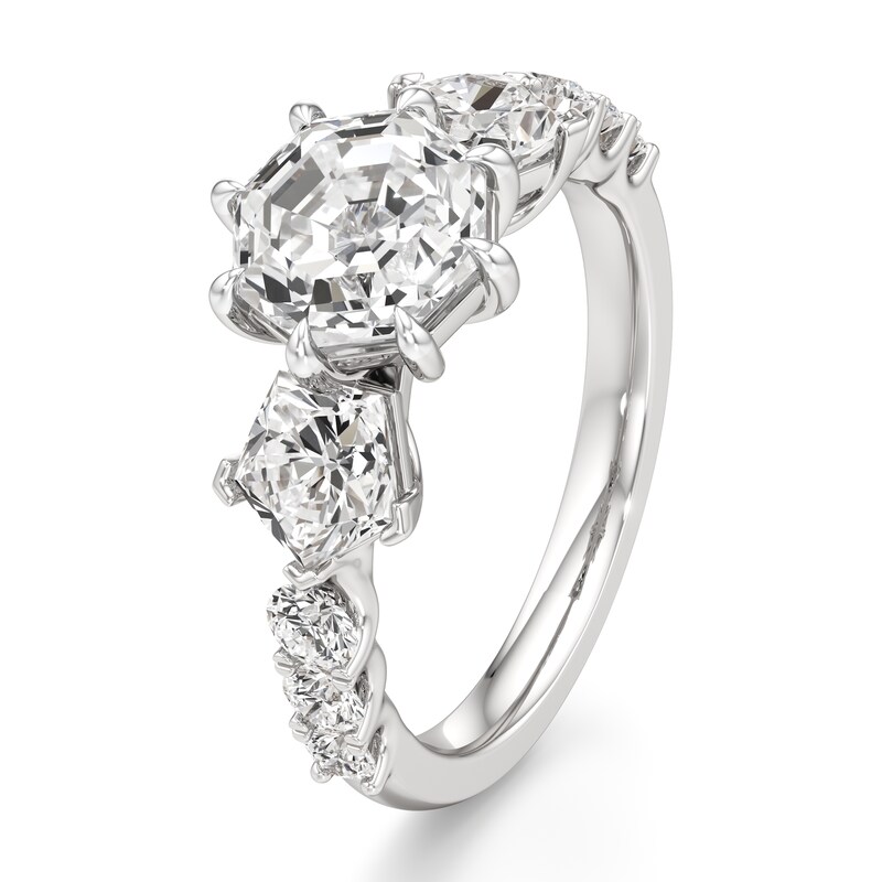 Main Image 4 of J'Lure Octagon Step-Cut Lab-Created Diamond Engagement Ring 3-1/2 ct tw 18K White Gold