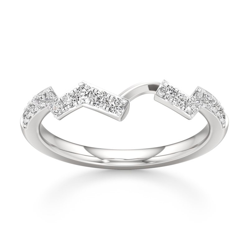Main Image 1 of J'Lure Lab-Grown Diamond Angled Contour Wedding Band 1/4 ct tw 18K White Gold