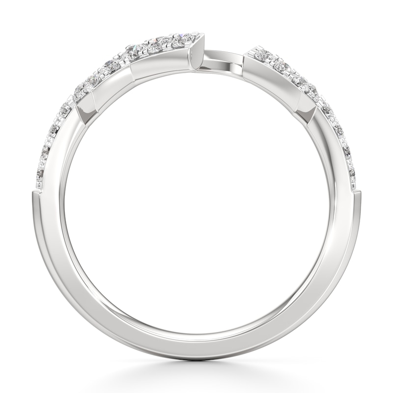 Main Image 2 of J'Lure Lab-Grown Diamond Angled Contour Wedding Band 1/4 ct tw 18K White Gold