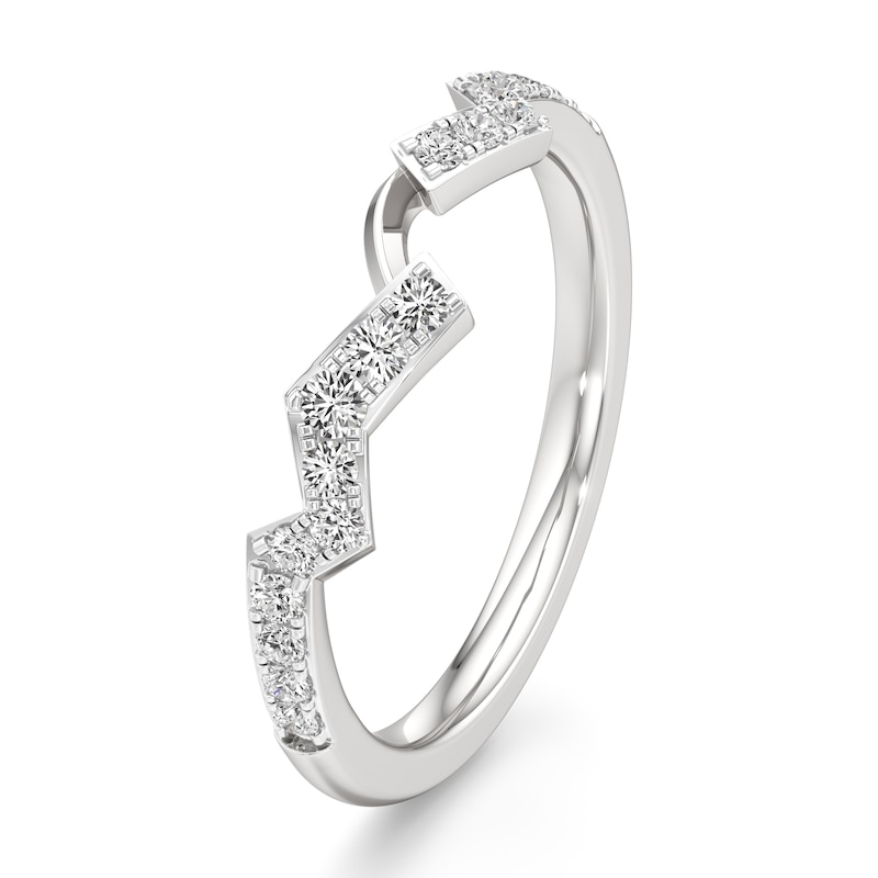 Main Image 4 of J'Lure Lab-Grown Diamond Angled Contour Wedding Band 1/4 ct tw 18K White Gold