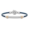 Thumbnail Image 1 of Baraka Men's Cord Bracelet with Diamond Accent Stainless Steel, Dark Blue Ion Plating & 18K Yellow Gold 7.5"