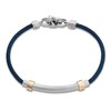 Thumbnail Image 2 of Baraka Men's Cord Bracelet with Diamond Accent Stainless Steel, Dark Blue Ion Plating & 18K Yellow Gold 7.5"