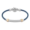 Thumbnail Image 3 of Baraka Men's Cord Bracelet with Diamond Accent Stainless Steel, Dark Blue Ion Plating & 18K Yellow Gold 7.5"