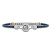 Thumbnail Image 4 of Baraka Men's Cord Bracelet with Diamond Accent Stainless Steel, Dark Blue Ion Plating & 18K Yellow Gold 7.5"