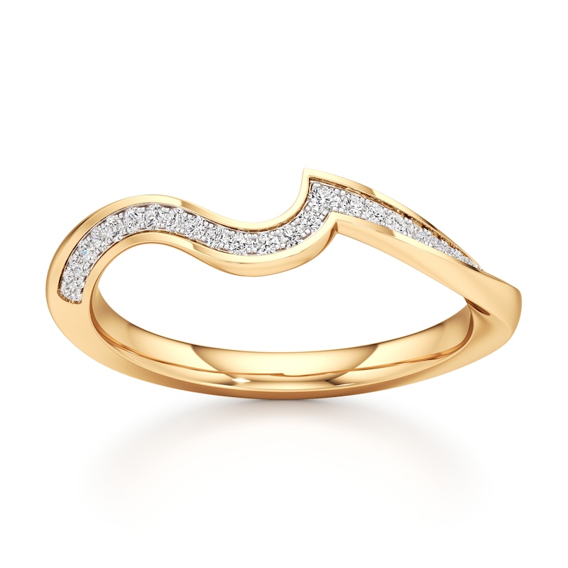 Main Image 1 of J'Lure Lab-Grown Diamond Contour Wedding Band 1/6 ct tw 18K Yellow Gold