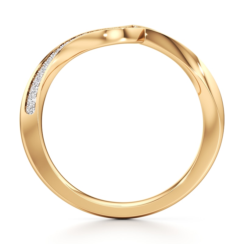 Main Image 2 of J'Lure Lab-Grown Diamond Contour Wedding Band 1/6 ct tw 18K Yellow Gold
