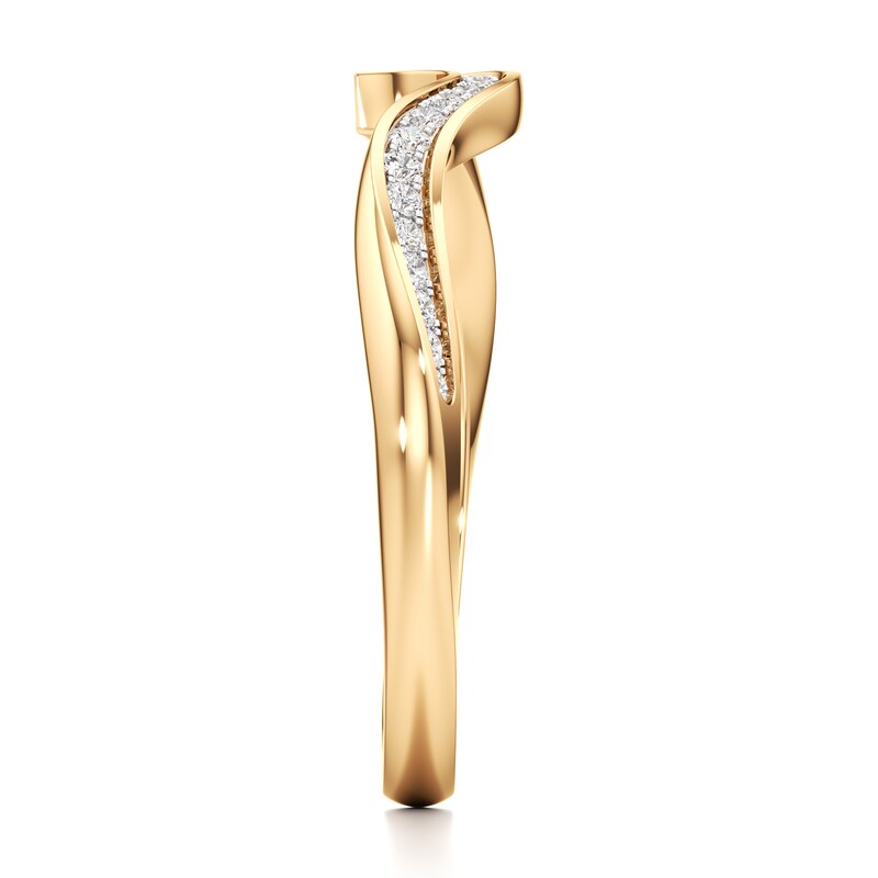 Main Image 3 of J'Lure Lab-Grown Diamond Contour Wedding Band 1/6 ct tw 18K Yellow Gold