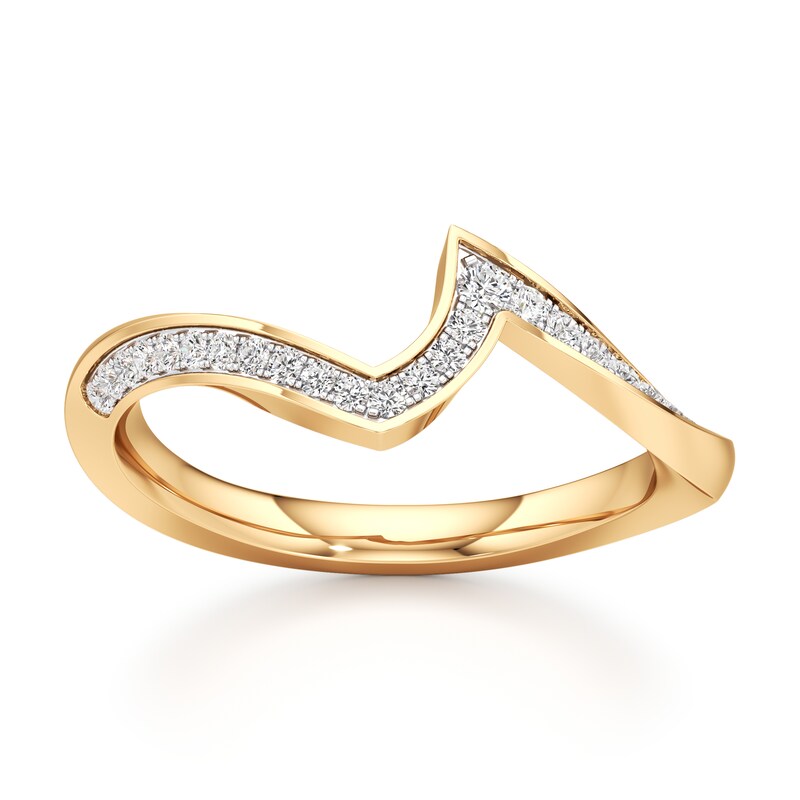 Main Image 1 of J'Lure Lab-Created Diamond Contour Wedding Band 1/5 ct tw 18K Yellow Gold