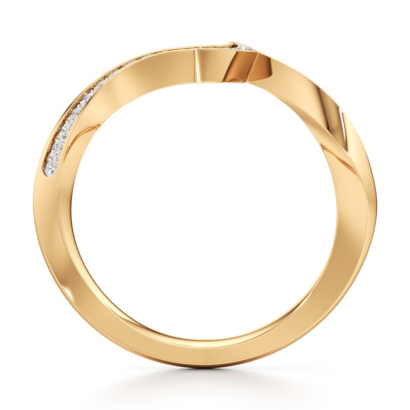 Main Image 2 of J'Lure Lab-Created Diamond Contour Wedding Band 1/5 ct tw 18K Yellow Gold