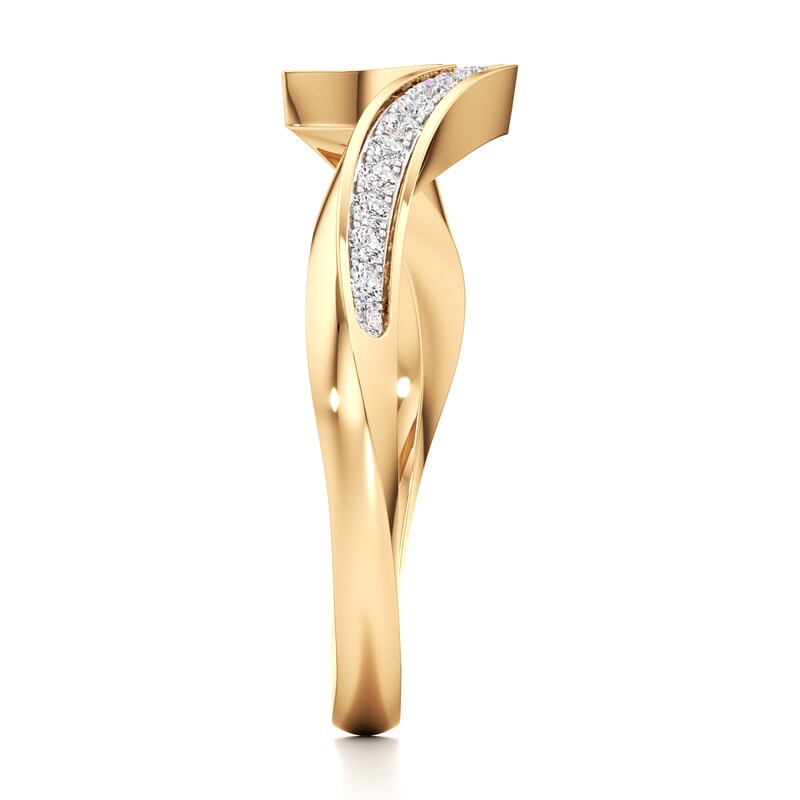 Main Image 3 of J'Lure Lab-Created Diamond Contour Wedding Band 1/5 ct tw 18K Yellow Gold