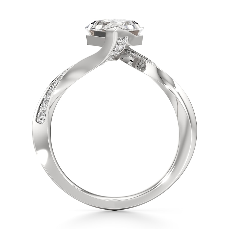 Main Image 2 of J'Lure Lozenge Step-Cut Lab-Created Diamond Bypass Engagement Ring 2-1/5 ct tw 18K White Gold