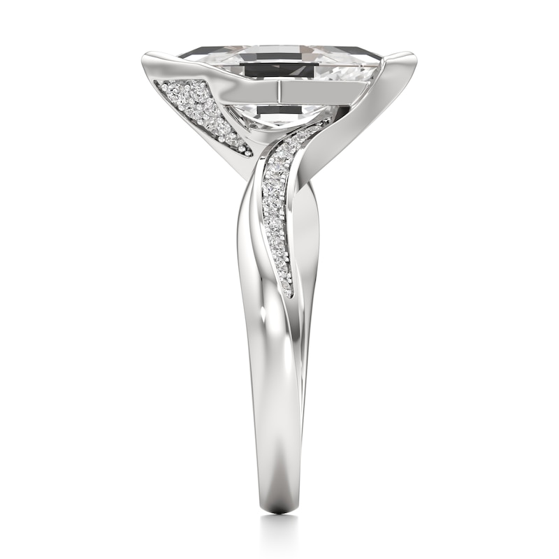 Main Image 3 of J'Lure Lozenge Step-Cut Lab-Created Diamond Bypass Engagement Ring 2-1/5 ct tw 18K White Gold