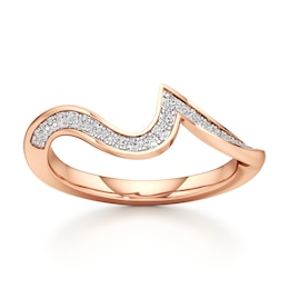 J'Lure Lab-Grown Diamond Contour Wedding Band 1/5 ct tw 18K Rose Gold