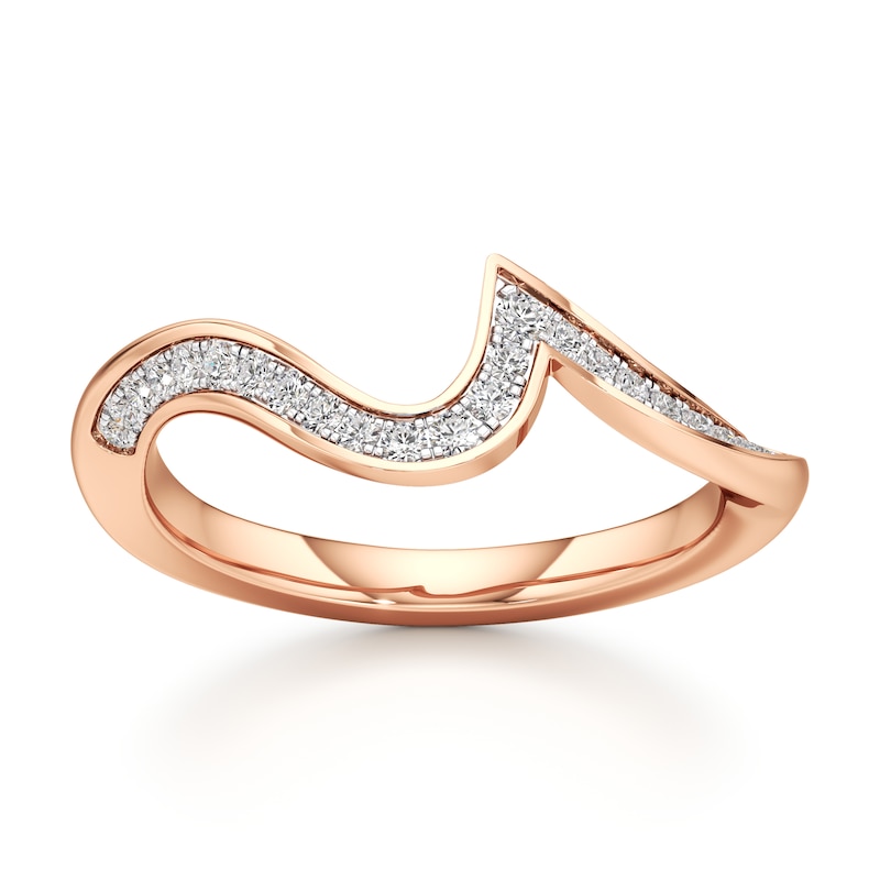 Main Image 1 of J'Lure Lab-Grown Diamond Contour Wedding Band 1/5 ct tw 18K Rose Gold