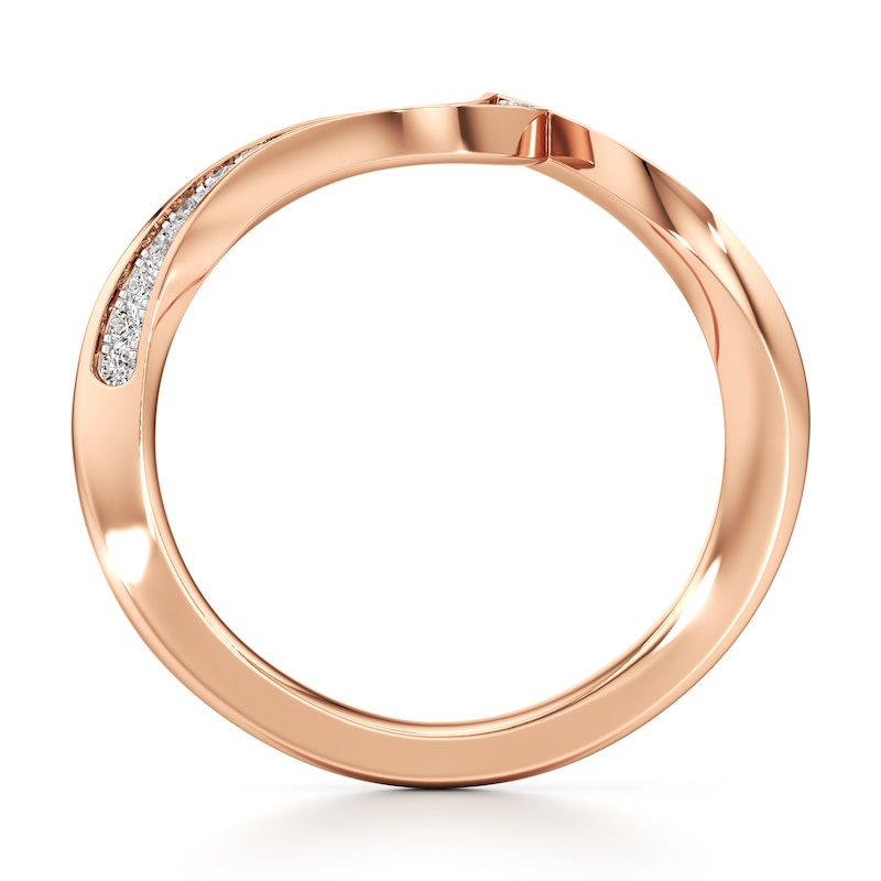 Main Image 2 of J'Lure Lab-Grown Diamond Contour Wedding Band 1/5 ct tw 18K Rose Gold