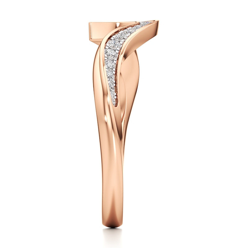 Main Image 3 of J'Lure Lab-Grown Diamond Contour Wedding Band 1/5 ct tw 18K Rose Gold