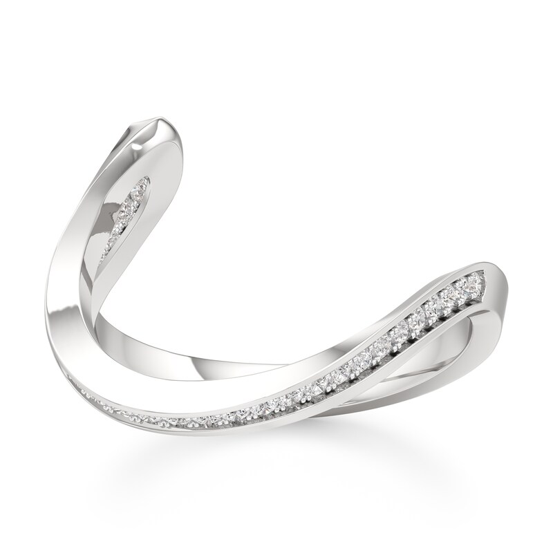 Main Image 1 of J'Lure Lab-Created Diamond Contour Wedding Band 1/5 ct tw 18K White Gold