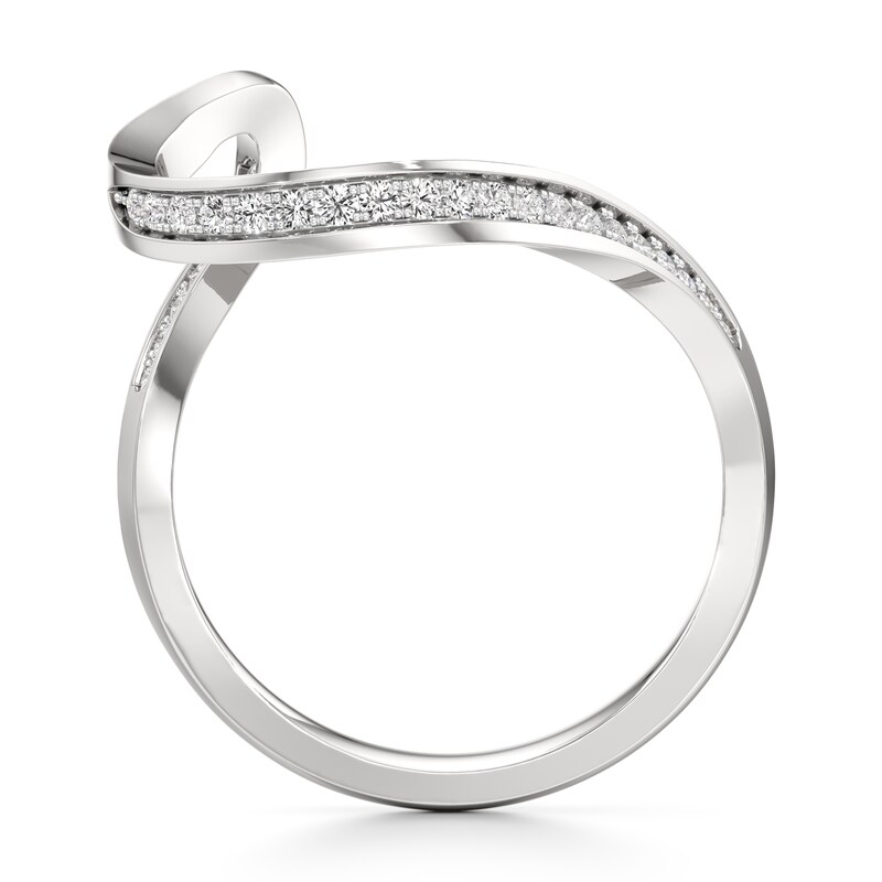 Main Image 2 of J'Lure Lab-Created Diamond Contour Wedding Band 1/5 ct tw 18K White Gold