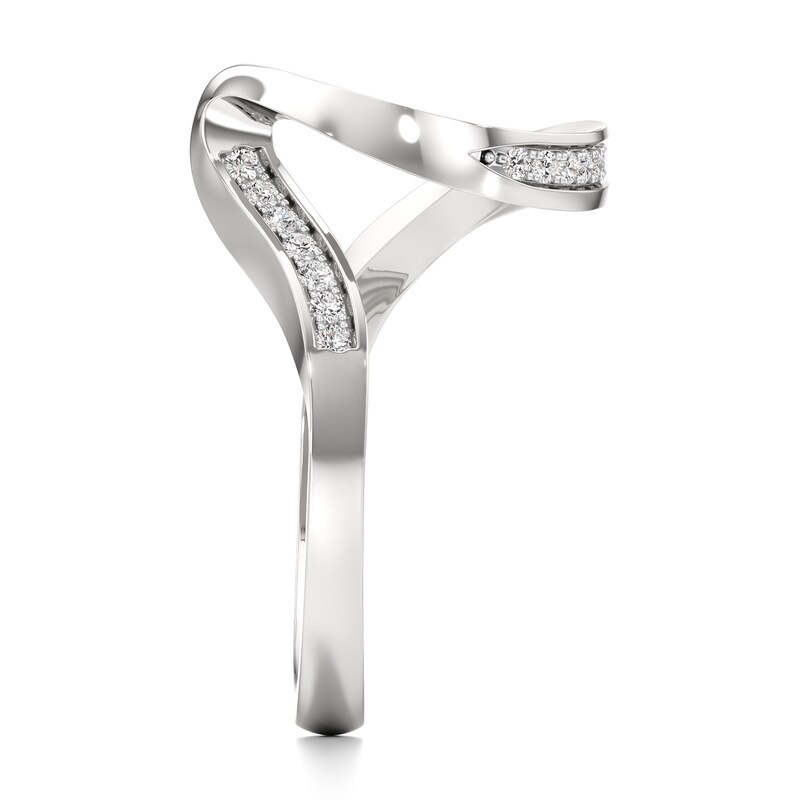 Main Image 3 of J'Lure Lab-Created Diamond Contour Wedding Band 1/5 ct tw 18K White Gold