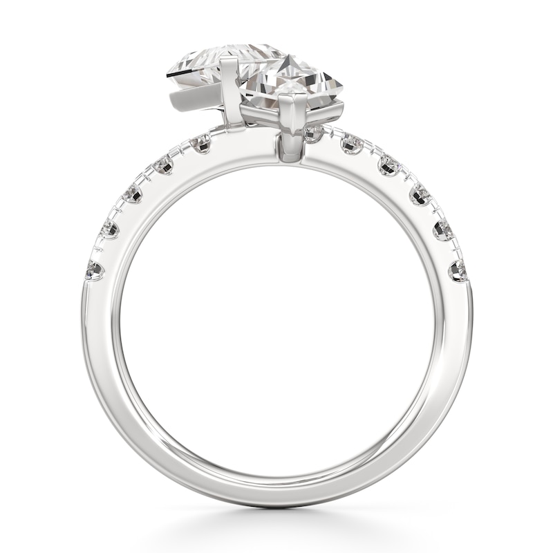 Main Image 2 of J'Lure Kite Step-Cut Two-Stone Lab-Grown Diamond Engagement Ring 3-3/8 ct tw 18K White Gold