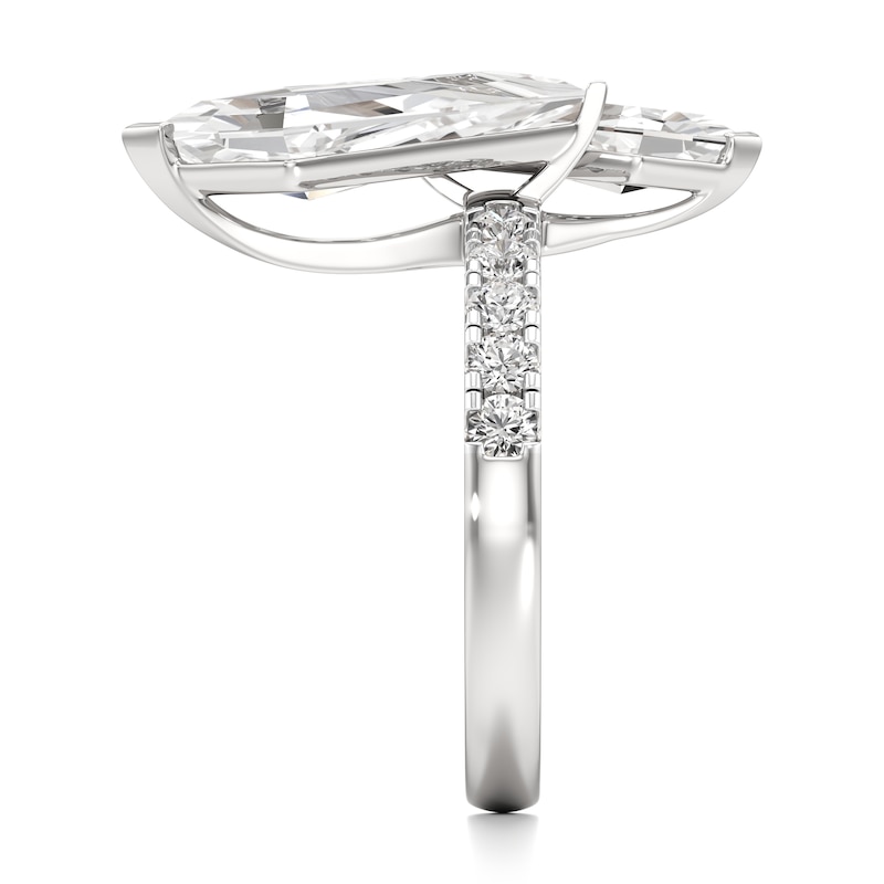 Main Image 3 of J'Lure Kite Step-Cut Two-Stone Lab-Grown Diamond Engagement Ring 3-3/8 ct tw 18K White Gold