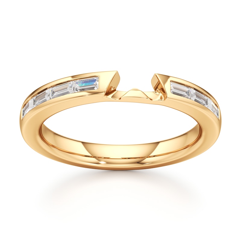 Main Image 1 of J'Lure Baguette-Cut Lab-Grown Diamond Contour Wedding Band 1/3 ct tw 18K Yellow Gold