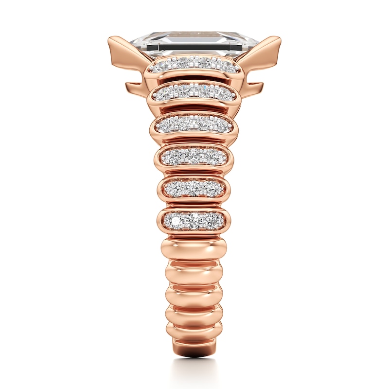 Main Image 3 of J'Lure Hexagon Portrait-Cut Lab-Grown Diamond Engagement Ring 2-1/3 ct tw 18K Rose Gold