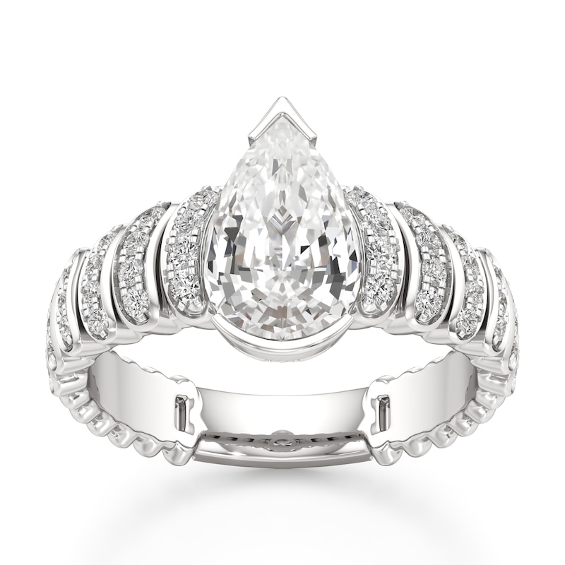 Main Image 1 of J'Lure Pear Step-Cut Lab-Created Diamond Engagement Ring 2-1/3 ct tw 18K White Gold